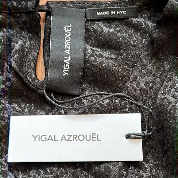 Yigal Azrouel Leopard Jacquard Cross Neck Top - Picture 9 of 15